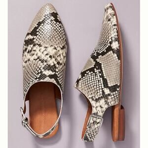 Gee Wawa for Anthropologie snakeskin Slingback flats sz 6